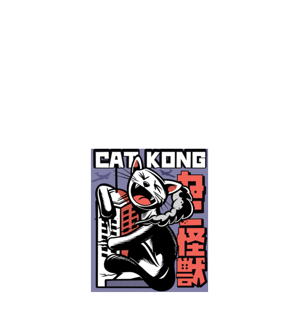 Cat Kong model alb pe tricou