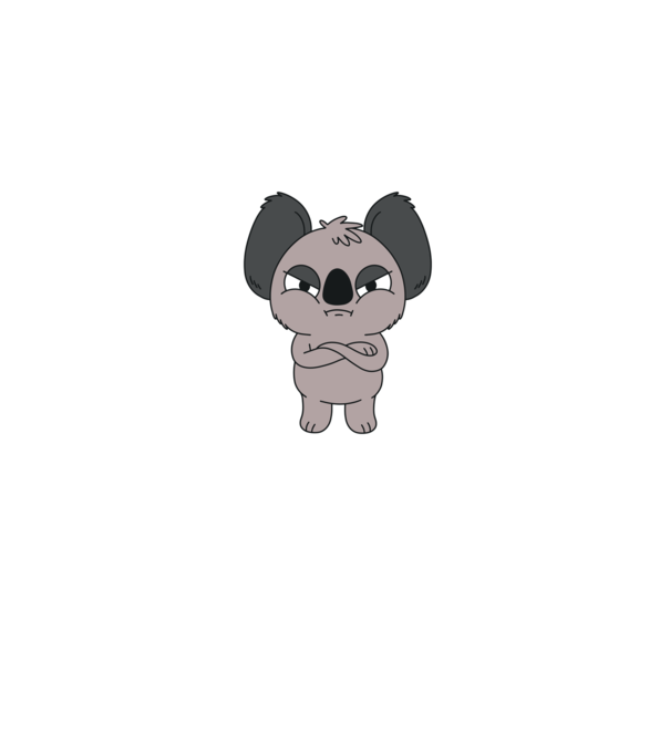 Koala Supărat model albastru jeanși pe tricou