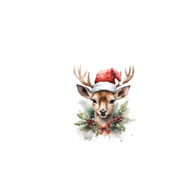 Festive Reindeer model alb pe tricou
