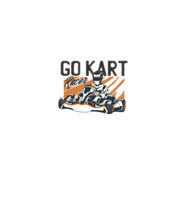 Concurent Go-kart model alb pe tricou
