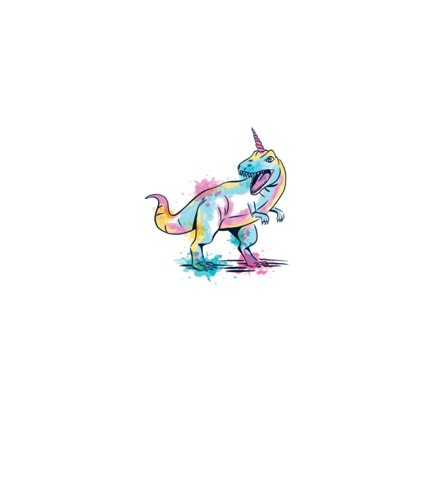 Unicornsaurus - Dinozaur Unicorn model gri pe tricou