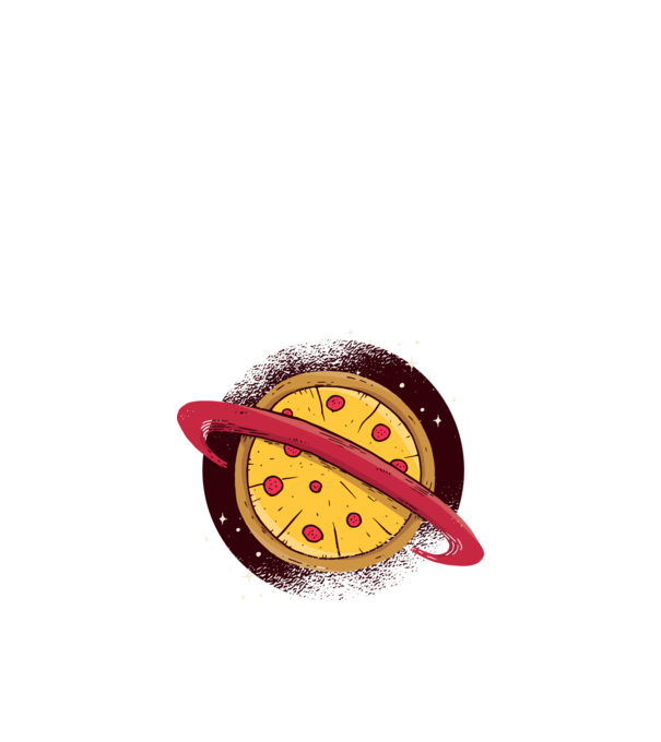 Pizza Planetă model nisipiu pe tricou