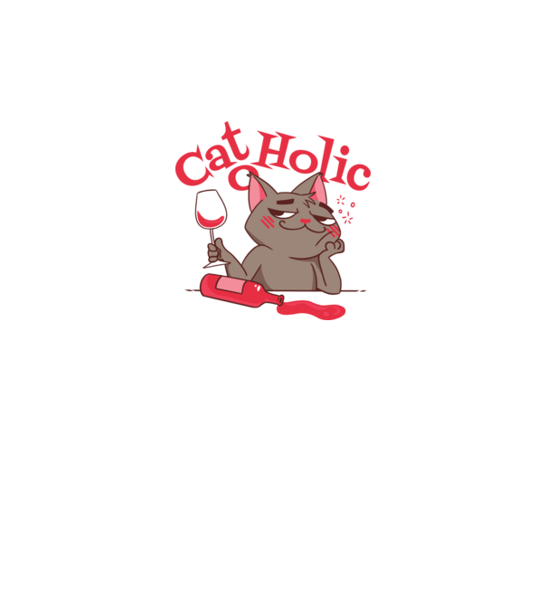 Catoholic - iubitor de pisici model alb pe tricou