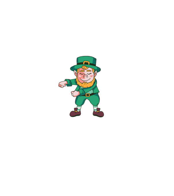 Leprechaun Floss - St. Patrick DAB dans model verde pe tricou