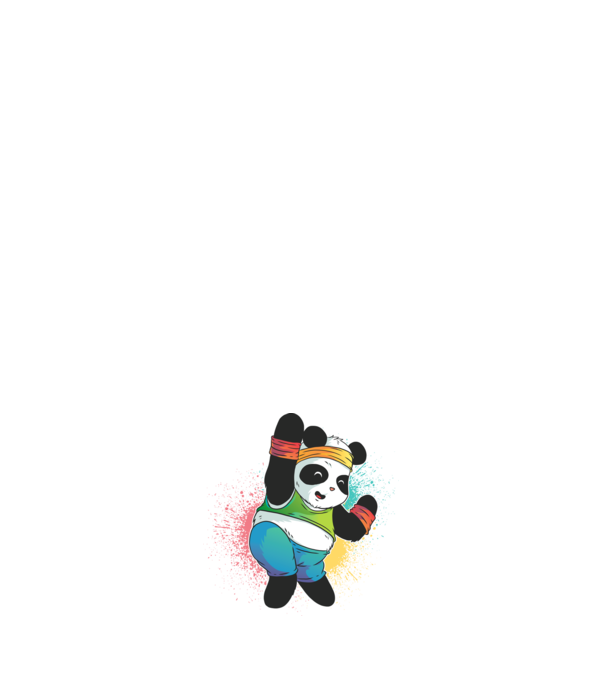 Panda drăguț Zumba model negru pe tricou