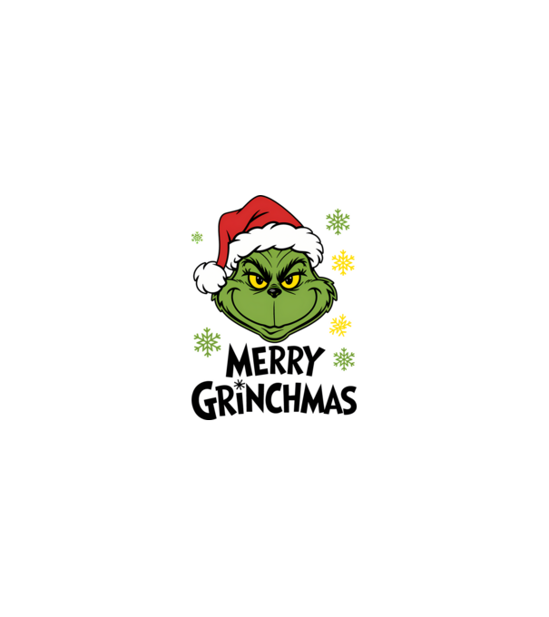 Merry Grinchmas Alb model nisipiu pe tricou