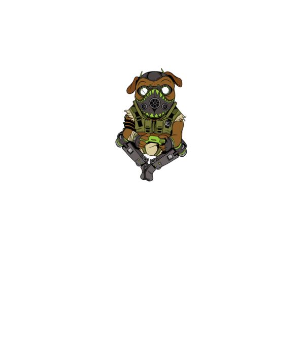Mops Gamer model alb pe tricou