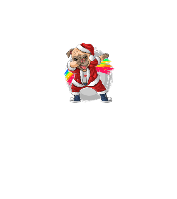 Santa Mops Moș Crăciun model negru pe tricou