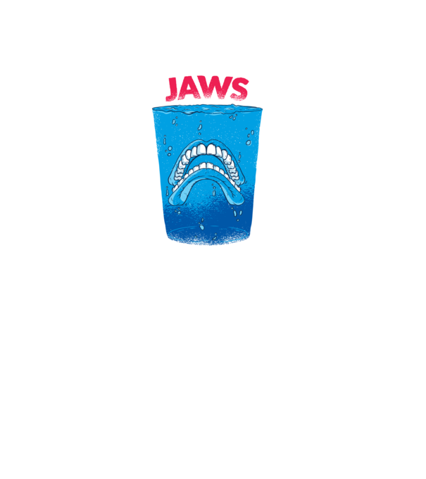 Jaws dinți tricou parodie model negru pe tricou