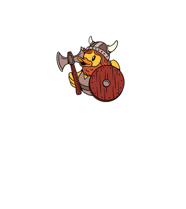 Rățușcă de cauciuc Viking model albastru deschis pe tricou