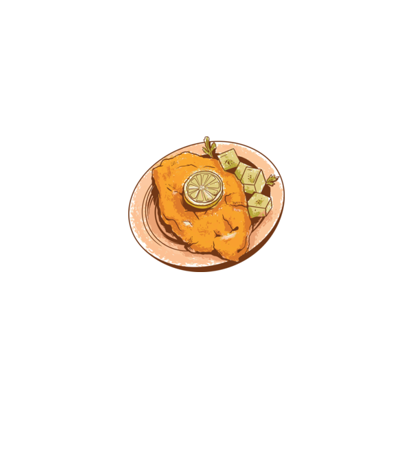 Șnițel vienez Wiener Schnitzel model negru pe tricou