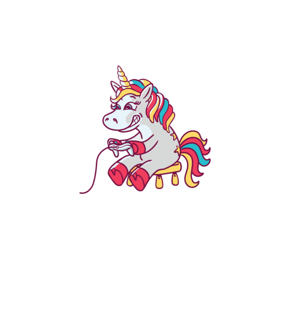 Gamer Unicorn model turcoaz pe tricou