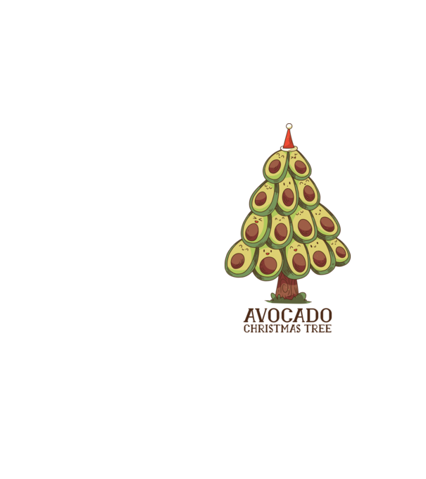 Pom de Crăciun Avocado model galben neon pe tricou