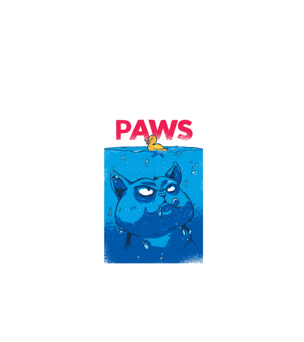 Paws Pisică la atac model negru pe tricou