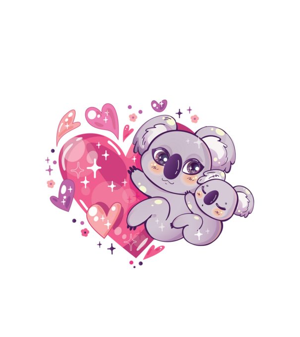 Koala drăguță Anime model alb pe tricou