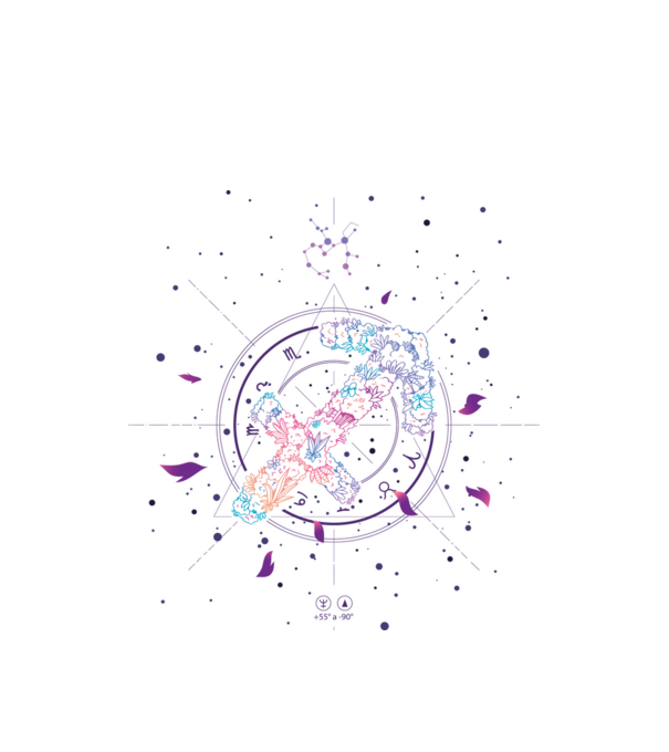 Saggitarius Zodiac model alb pe tricou