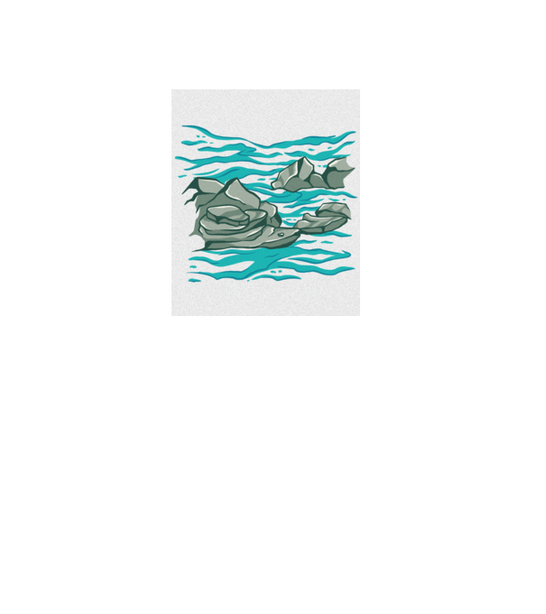 Oceanul cu Stânci model albastru regal pe tricou