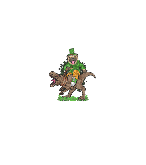 Sfântul Patrick Mops dinozaur model verde pe tricou