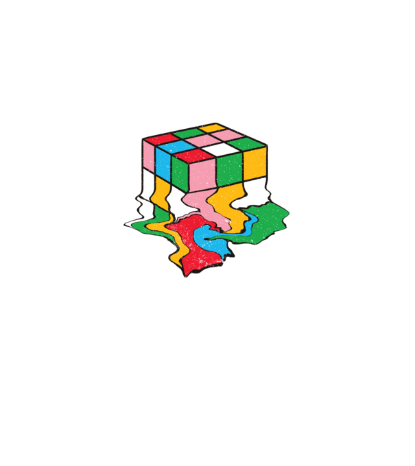 Cub Rubik topindu-se model negru pe tricou