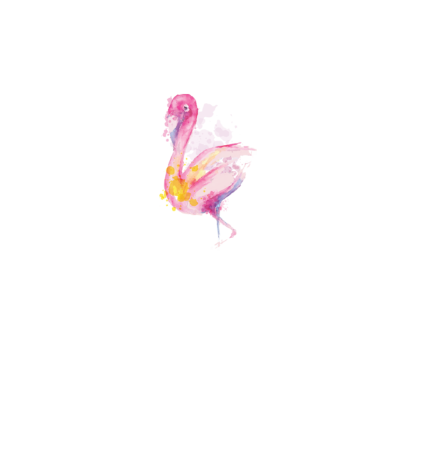 Flamingo Pictură model alb pe tricou