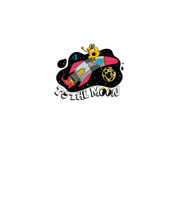 Bitcoin to the moon model gri pe tricou