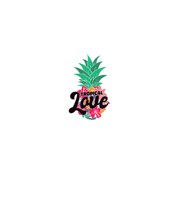 Ananas Tropical Love model alb pe tricou