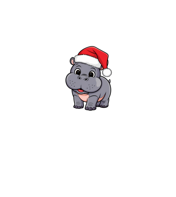 Crăciun Hippo model alb pe tricou