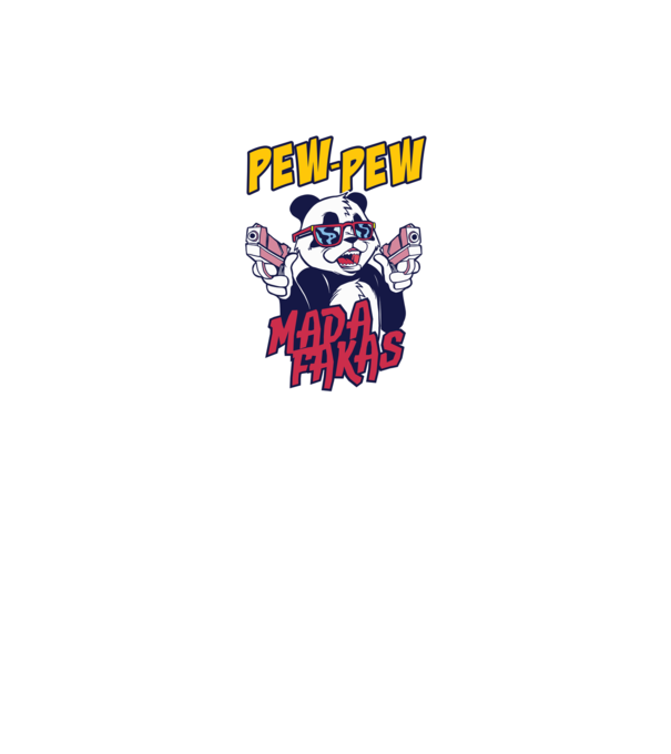 Pew Pew Pew Madafakas Panda model gri pe tricou
