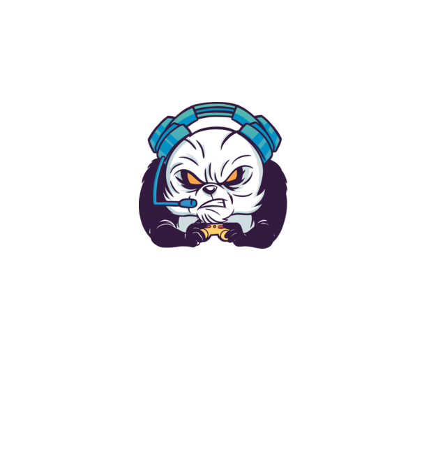 Gamer Panda model alb pe tricou