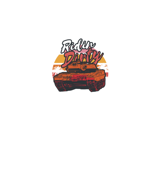 Ridin Dirty tricou cu tanc model negru pe tricou
