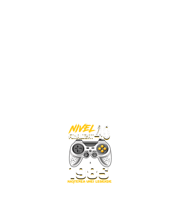 Nivel Finalizat 40 1985 model albastru închis pe tricou