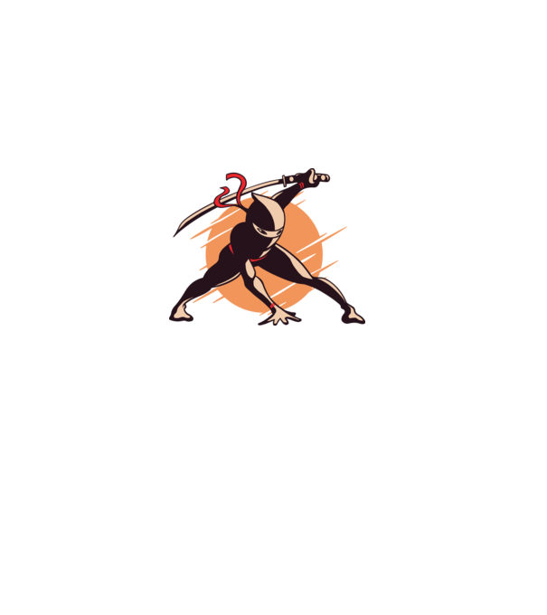 Ninja model alb pe tricou