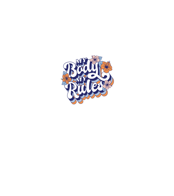 My Body My Rules model alb pe tricou