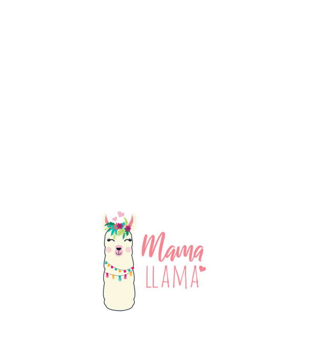Mama Llama model negru pe tricou