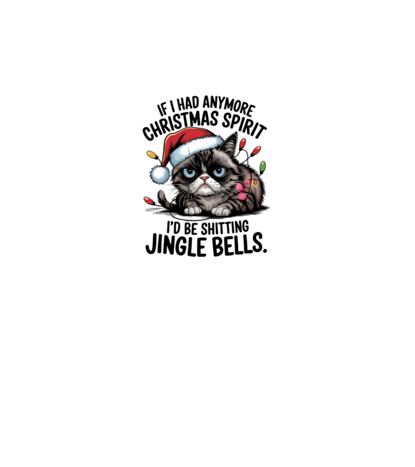Christmas Spirit Grumpy Cat Alb model alb pe tricou