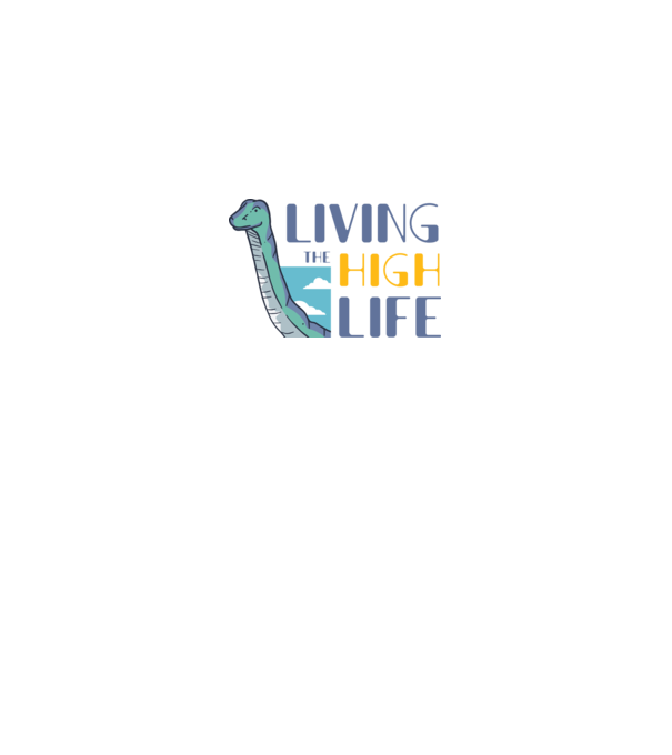 Living the High Life Dinosaur model gri pe tricou