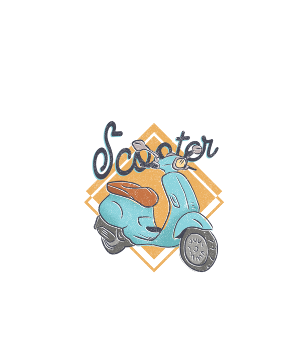 Scooter model alb pe tricou