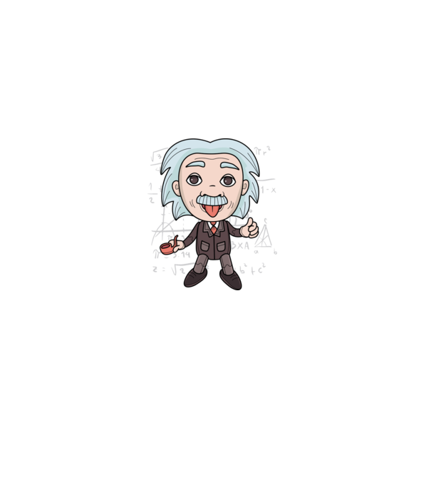 Caricatură Einstein model negru pe tricou