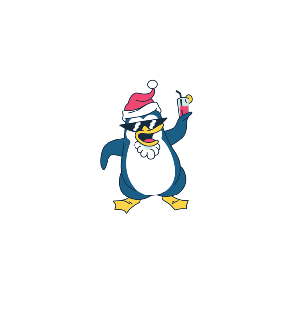 Pinguin de Crăciun model albastru deschis pe tricou