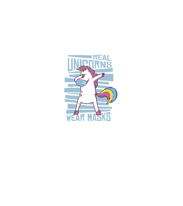 Unicorn DAB Mască model negru pe tricou