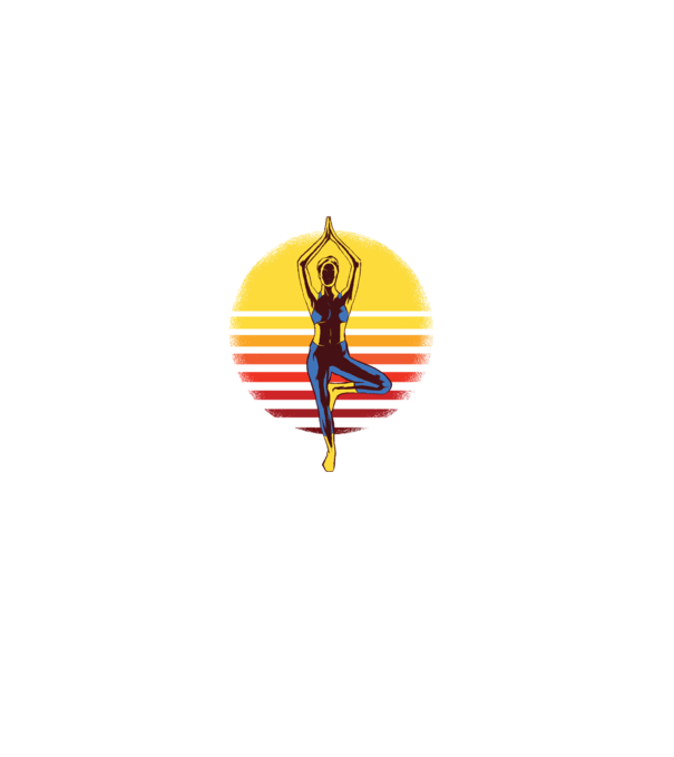 Retro yoga model negru pe tricou