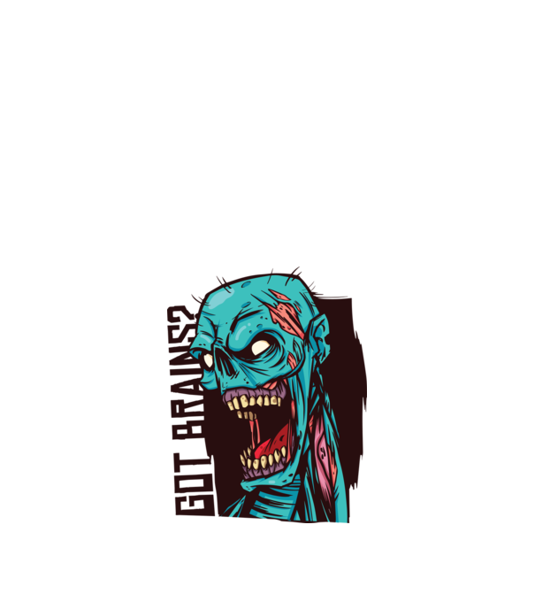 Got Brains? Cap Zombie model alb pe tricou