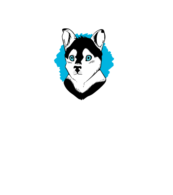 Câine Pomsky model alb pe tricou