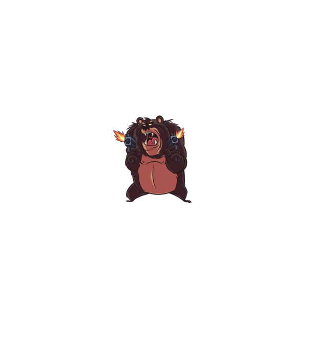 Pew Pew Pew Madafakas Urs model negru pe tricou