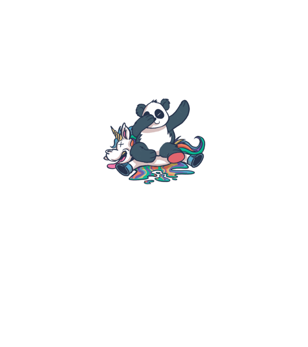Panda DAB Unicorn model alb pe tricou