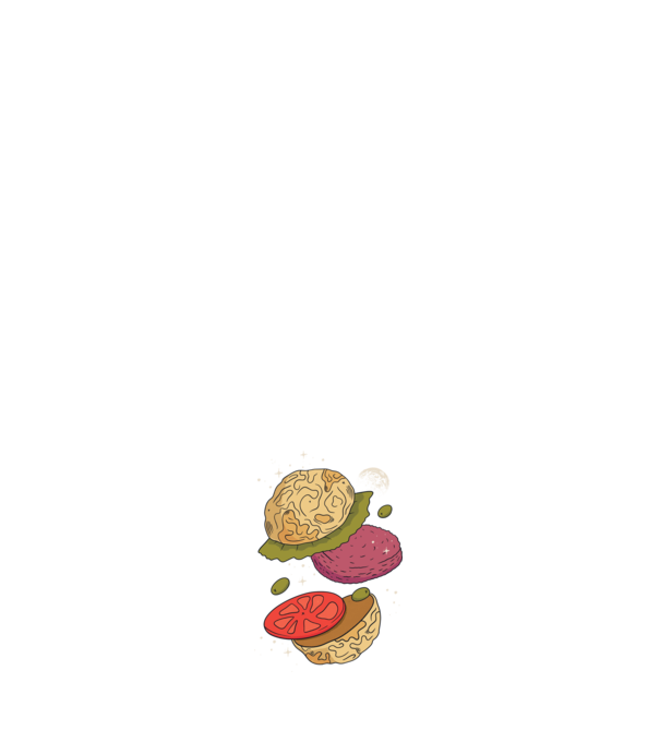 Burger lună model negru pe tricou