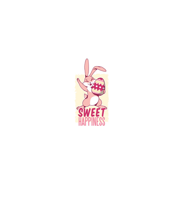 Sweet Happiness pentru Paște tricou cu iepuraș model negru pe tricou