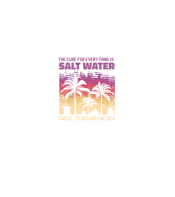 Retro Sunset - Apa sărată este leac pentru orice model negru pe tricou