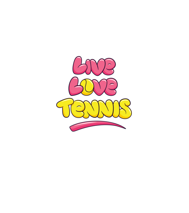 Live Love Tennis model albastru deschis pe tricou