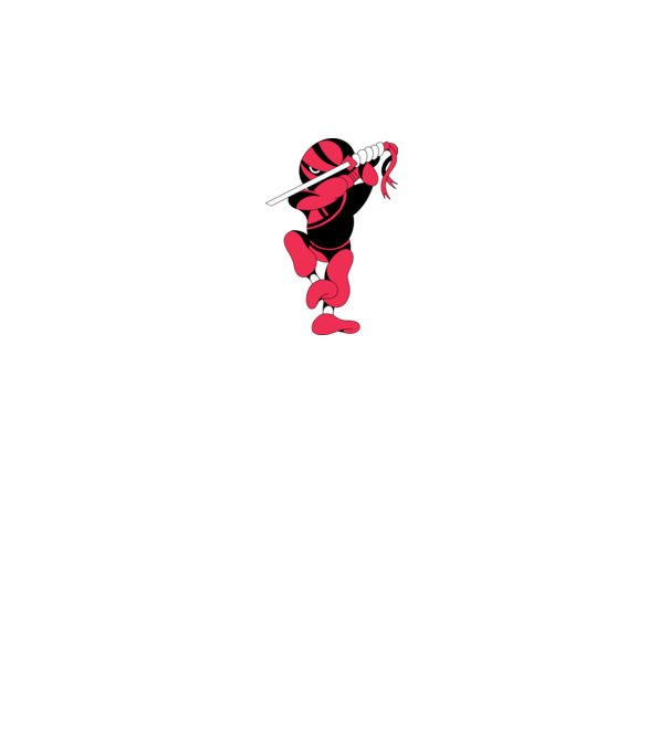 Ninja model alb pe tricou